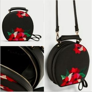 Zara embroidered floral crossbody purse